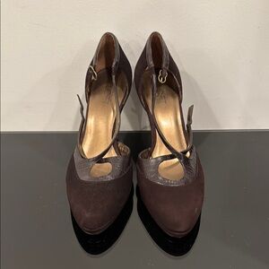 LOFT Brown Heels Elegant Suede Design